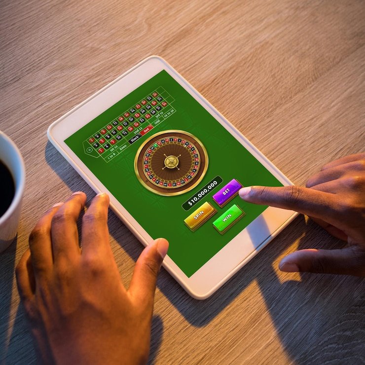 Dadu Online game interface showing dice roll mechanics and player entry window